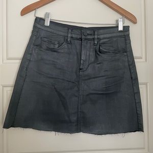 Blank NYC Skirt - Coated Black Denim Mini Skirt